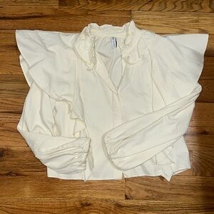 Zara cream long sleeve top